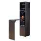 Wooden Wine Cabinet With Spacious Storage And Bar Table, Red Cocoa Brown By Benzara | Cabinets | Modishstore - 2