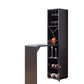 Wooden Wine Cabinet With Spacious Storage And Bar Table, Red Cocoa Brown By Benzara | Cabinets | Modishstore - 3