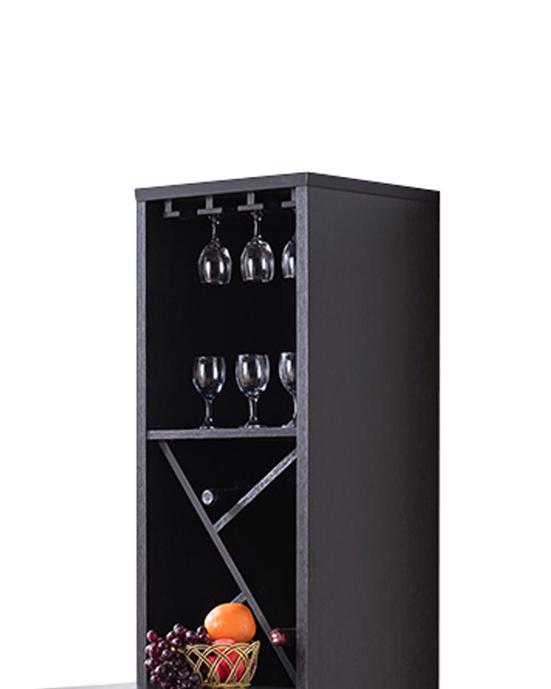 Wooden Wine Cabinet With Spacious Storage And Bar Table, Red Cocoa Brown By Benzara | Cabinets | Modishstore - 4