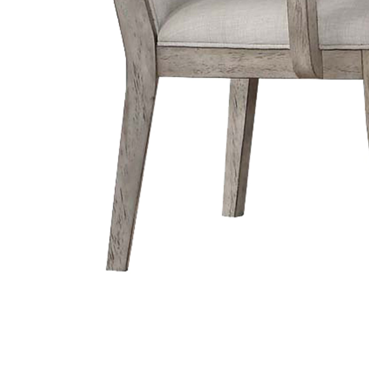 Wooden Arm Chairs With Fabric Padded Seat And High Backrest, Gray, Set Of Two By Benzara | Accent Chairs | Modishstore - 3