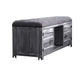 Industrial Cushioned Metal Bench With 2 Cabinets And Open Shelf, Gray By Benzara | Benches |  Modishstore 