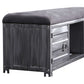 Industrial Cushioned Metal Bench With 2 Cabinets And Open Shelf, Gray By Benzara | Benches |  Modishstore  - 5
