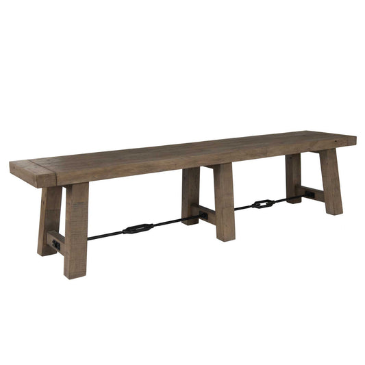 Handcrafted Reclaimed Wood Dining Bench With Grains, Distressed Gray By Benzara | Benches |  Modishstore 