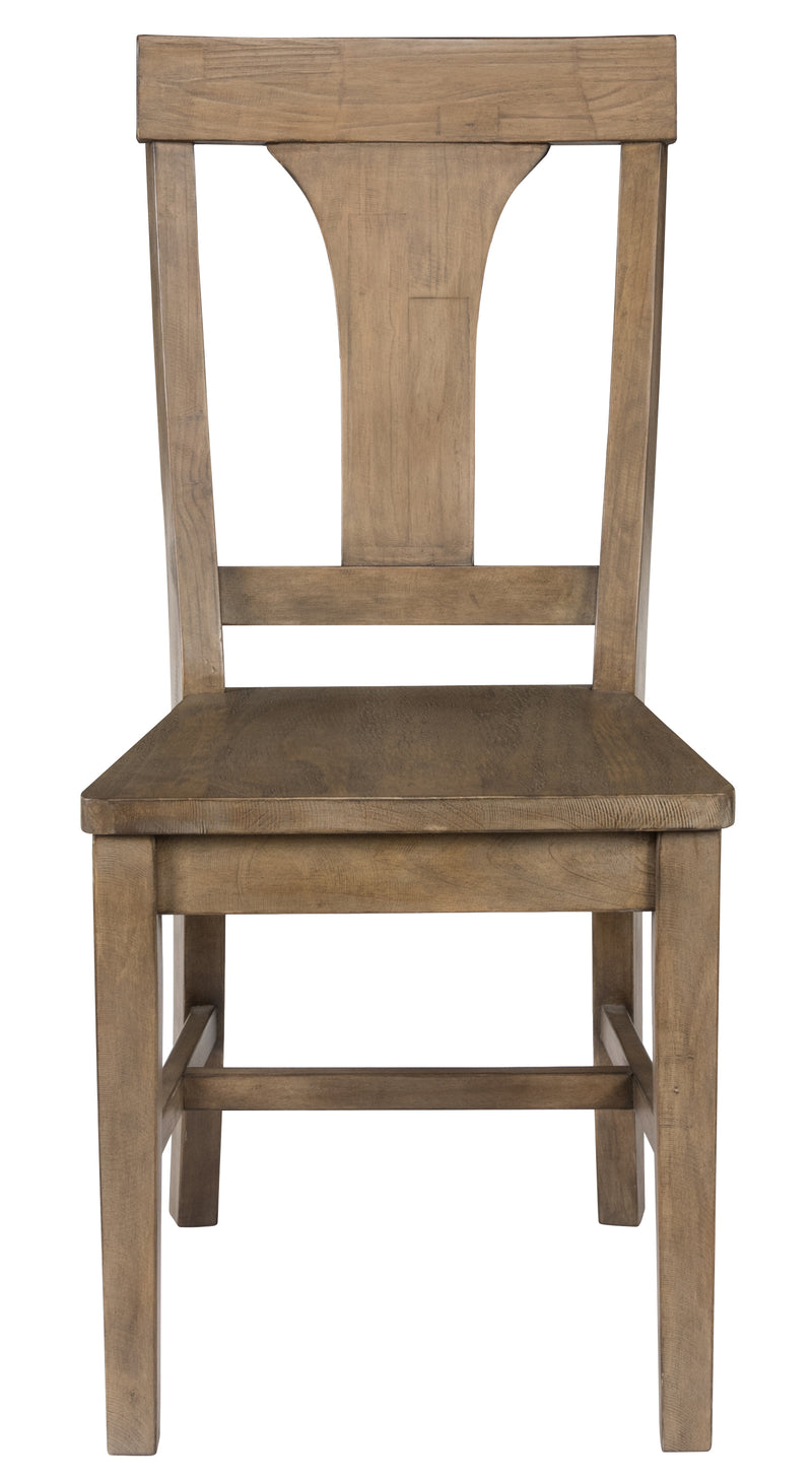 Reclaimed Wood Dining Chair With Fiddle Back, Set Of 2,Distressed Gray By Benzara | Dining Chairs | Modishstore