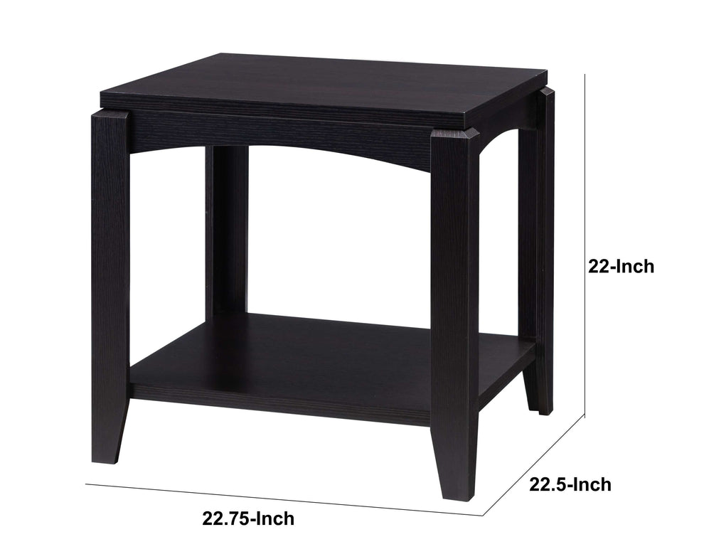 Wooden End Table With Open Bottom Shelf And Chamfered Legs, Brown By Benzara | Side Tables |  Modishstore  - 2