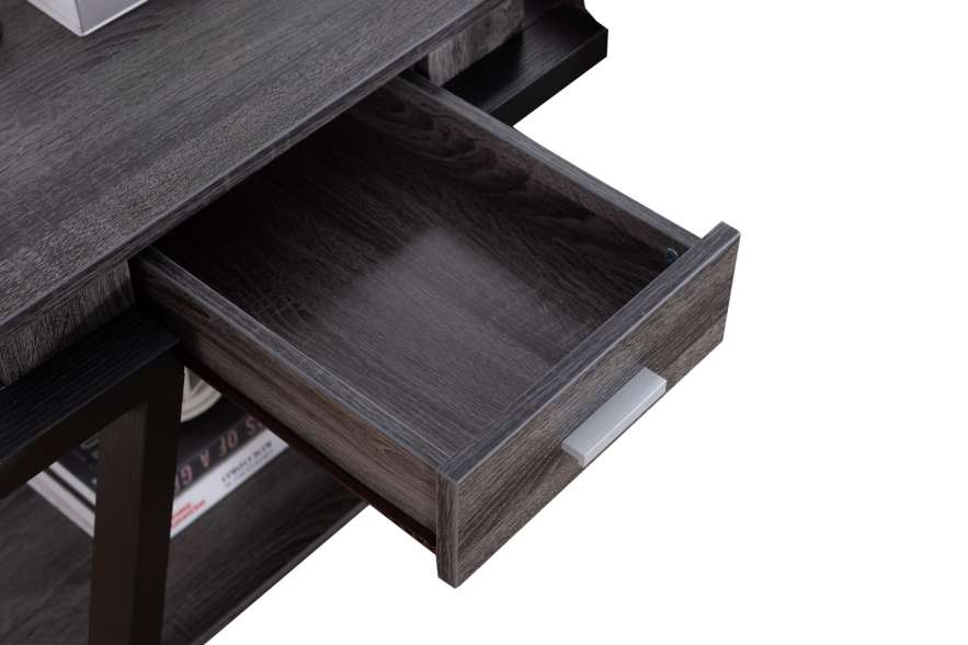 Wooden End Table With Angled Leg Support And 1 Drawer, Black And Gray By Benzara | Side Tables |  Modishstore  - 5