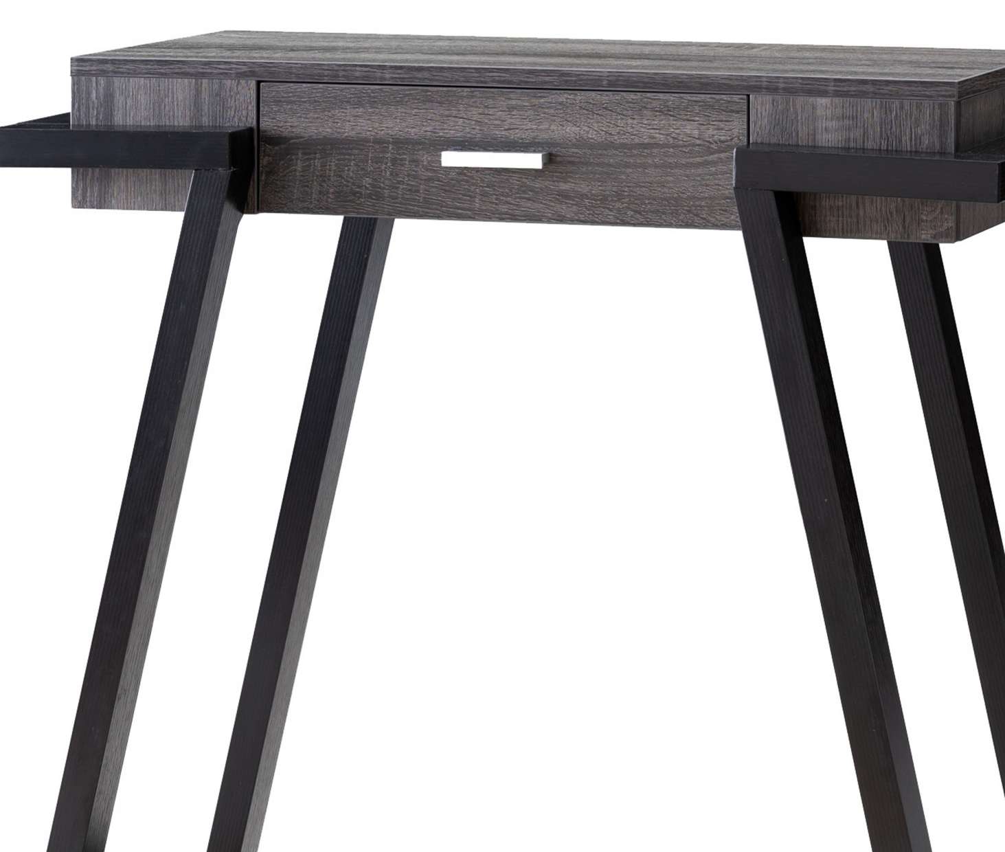Wooden Console Table With Angled Leg Support And Drawer,Black And Gray By Benzara | Console Tables |  Modishstore  - 4