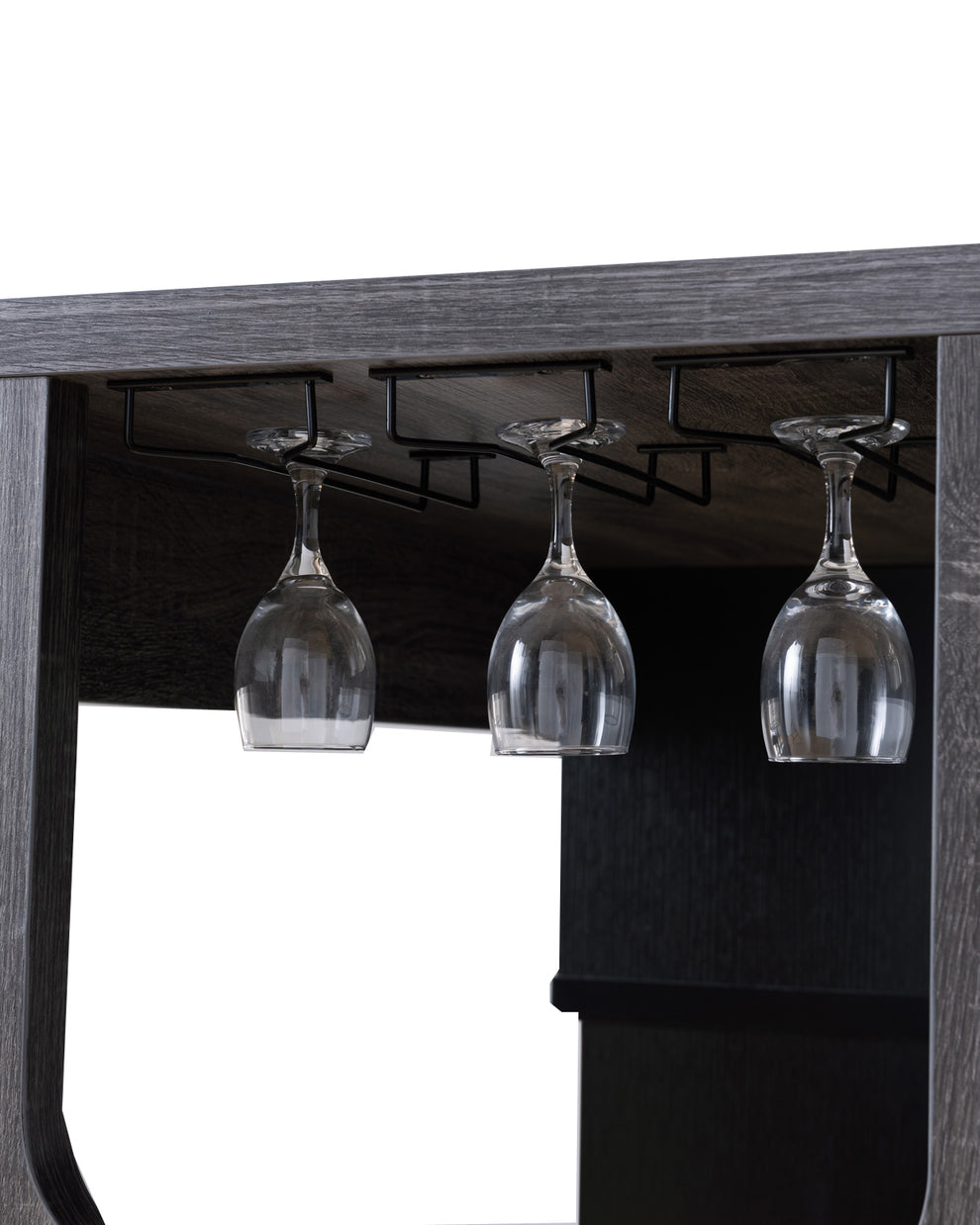 Transitional Style Wooden Bar Table With 3 Tier Side Shelves, Gray By Benzara | Bar Stools & Tables | Modishstore - 3