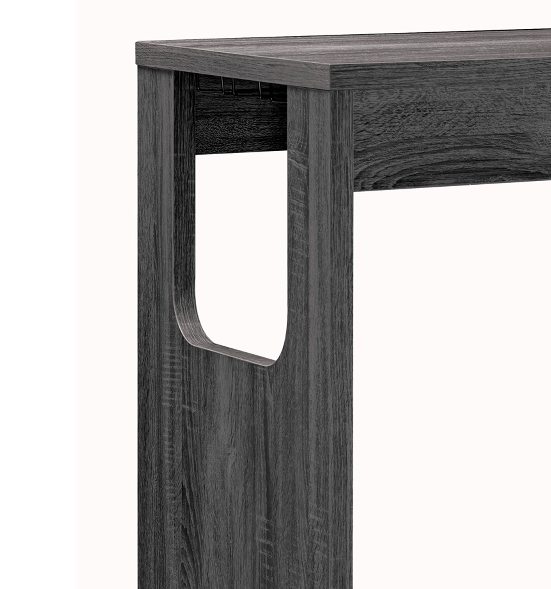 Transitional Style Wooden Bar Table With 3 Tier Side Shelves, Gray By Benzara | Bar Stools & Tables | Modishstore - 4