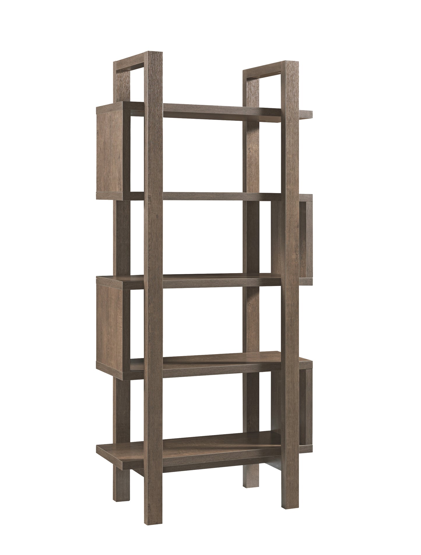 5 Shelf Open Design Wooden Bookcase With Zig Zag Design, Brown By Benzara | Bookcases | Modishstore