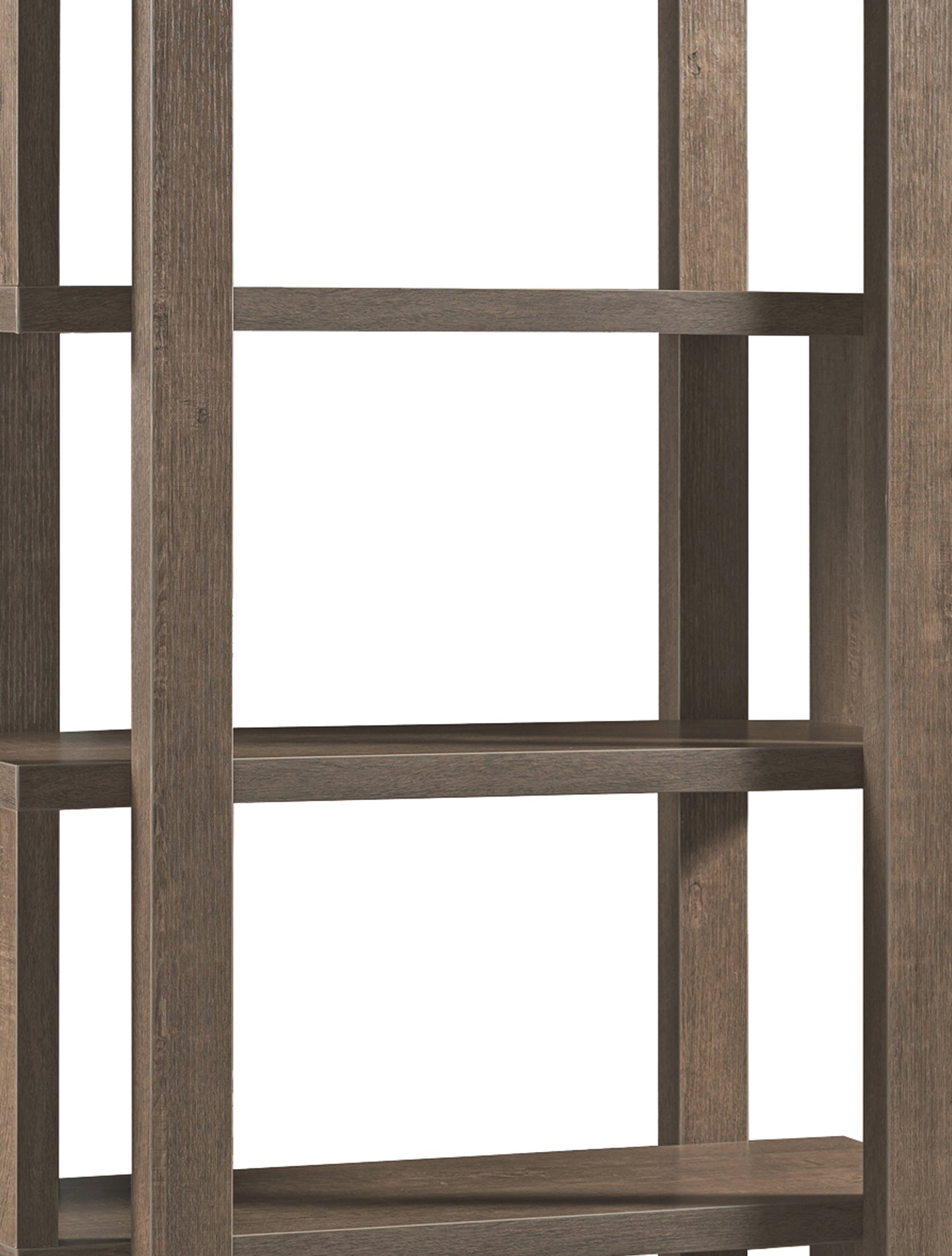 5 Shelf Open Design Wooden Bookcase With Zig Zag Design, Brown By Benzara | Bookcases | Modishstore - 3