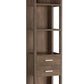 Transitional Wooden Pier With 4 Open Shelves And 2 Drawers, Brown By Benzara | Shelves & Shelving Units |  Modishstore 