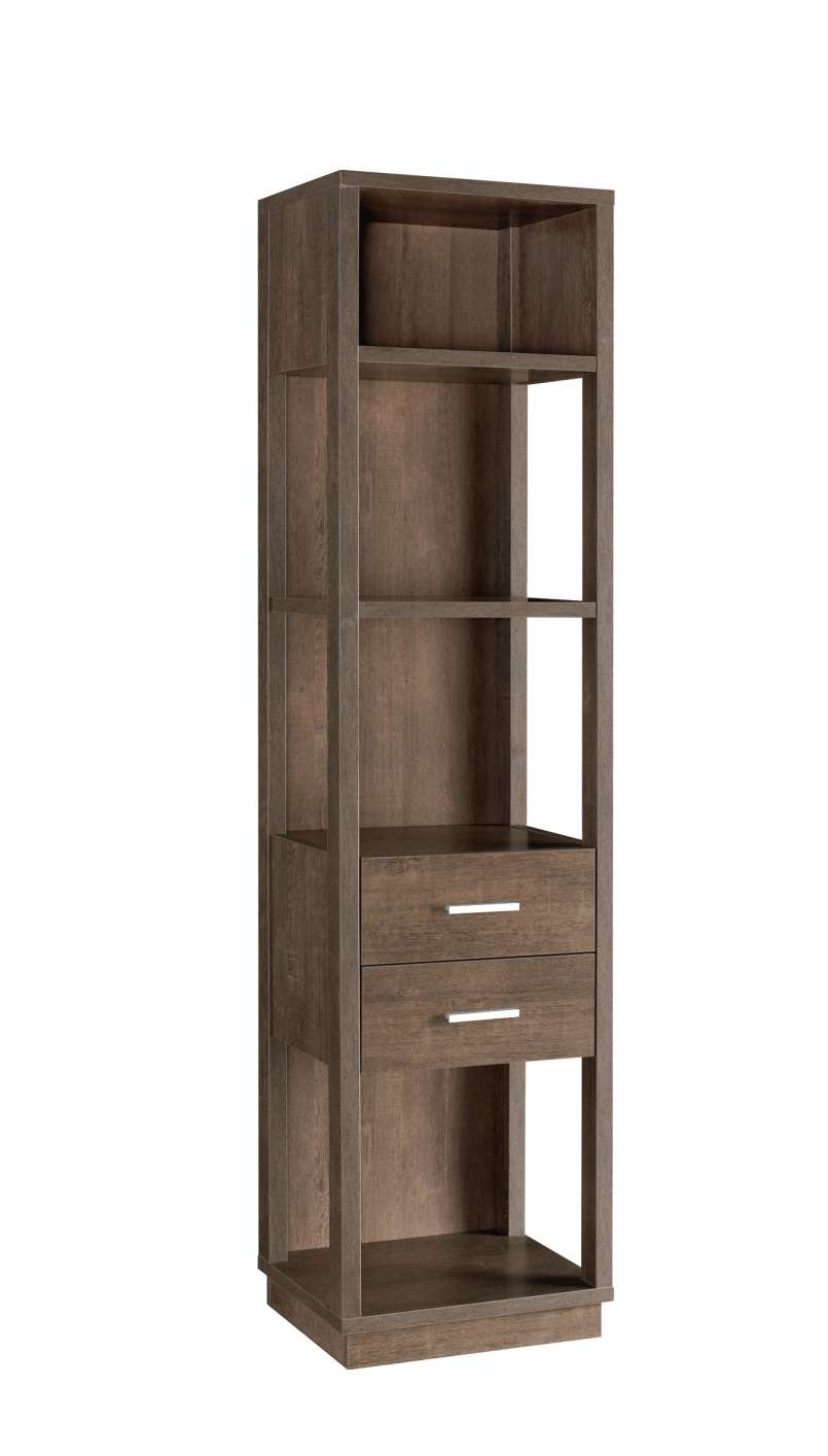 Transitional Wooden Pier With 4 Open Shelves And 2 Drawers, Brown By Benzara | Shelves & Shelving Units |  Modishstore 