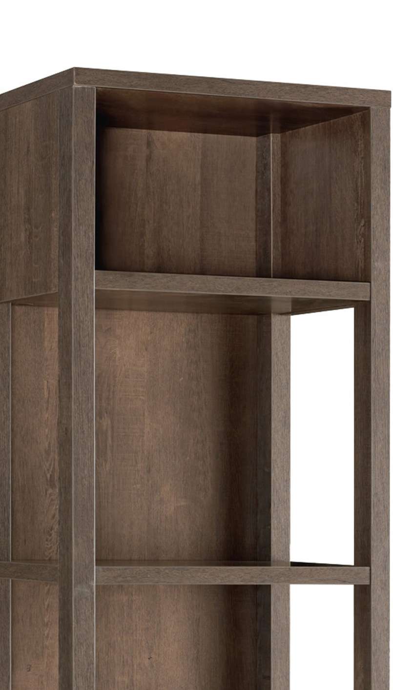 Transitional Wooden Pier With 4 Open Shelves And 2 Drawers, Brown By Benzara | Shelves & Shelving Units |  Modishstore  - 5