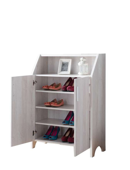 2 Door Wooden Shoe Cabinet With Top Shelf Storage, White By Benzara | Cabinets |  Modishstore 