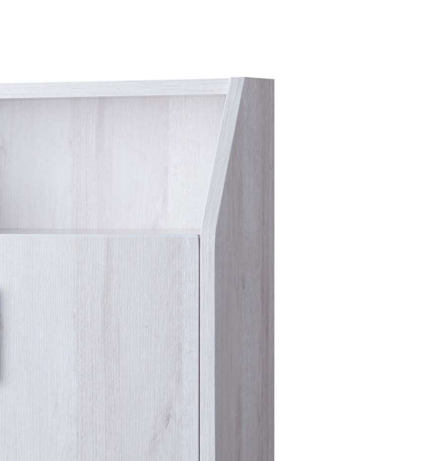 2 Door Wooden Shoe Cabinet With Top Shelf Storage, White By Benzara | Cabinets |  Modishstore  - 5