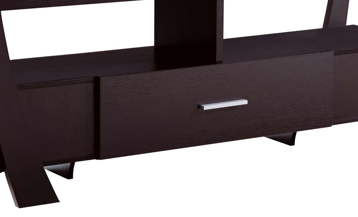 Modern Style Tv Stand With 2 Open Shelves And 2 Side Shelves, Brown By Benzara | Cabinets |  Modishstore  - 2