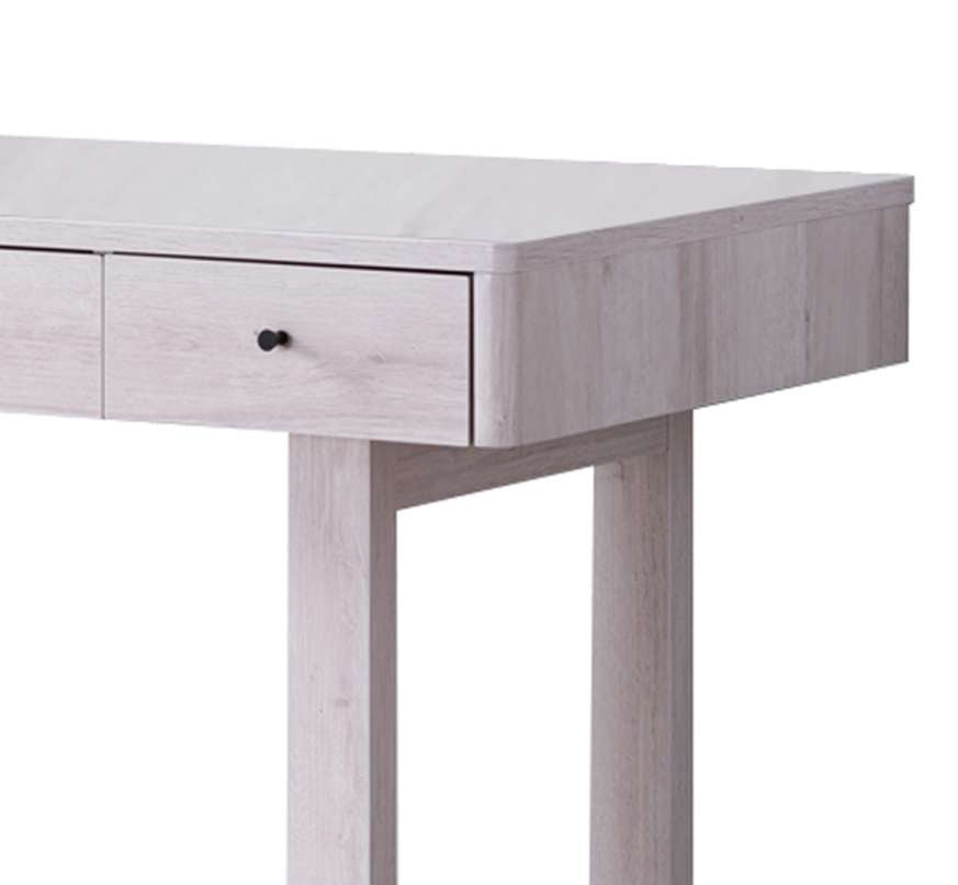 3 Drawer Rectangular Wooden Desk With Block Leg Support, White By Benzara | Desks |  Modishstore  - 3