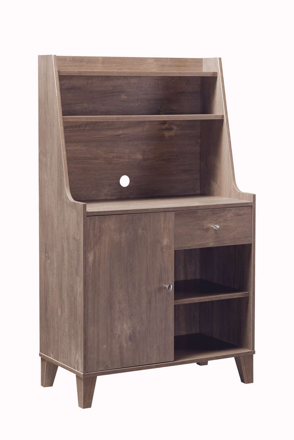 Wooden 1 Door Bakers Cabinet With 2 Top Shelves And 1 Drawer, Brown By Benzara | Cabinets |  Modishstore  - 2