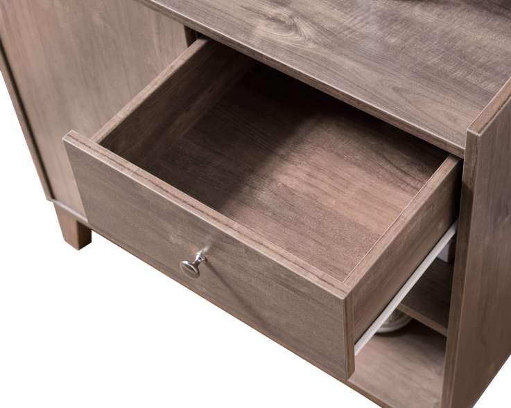 Wooden 1 Door Bakers Cabinet With 2 Top Shelves And 1 Drawer, Brown By Benzara | Cabinets |  Modishstore  - 5