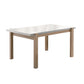 Rectangular Wooden Dining Table With Straight Legs, White And Brown By Benzara | Dining Tables | Modishstore
