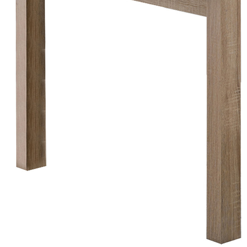 Rectangular Wooden Dining Table With Straight Legs, White And Brown By Benzara | Dining Tables | Modishstore - 4