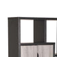 Wooden Bookcase With 4 Doors And 6 Shelves, Black And Distressed Gray By Benzara | Bookcases |  Modishstore  - 5