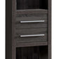 Wooden Media Tower With 2 Drawers And 3 Shelves, Distressed Gray By Benzara | Shelves & Shelving Units |  Modishstore  - 2