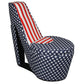 High Heel Shaped Chair With Storage And Flag Print, Multicolor By Benzara | Accent Chairs |  Modishstore 