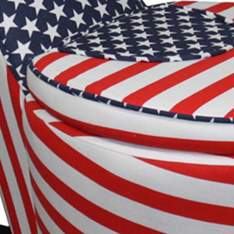 Wooden High Heel Shaped Storage Chair With Flag Print, Multicolor By Benzara | Accent Chairs |  Modishstore  - 2