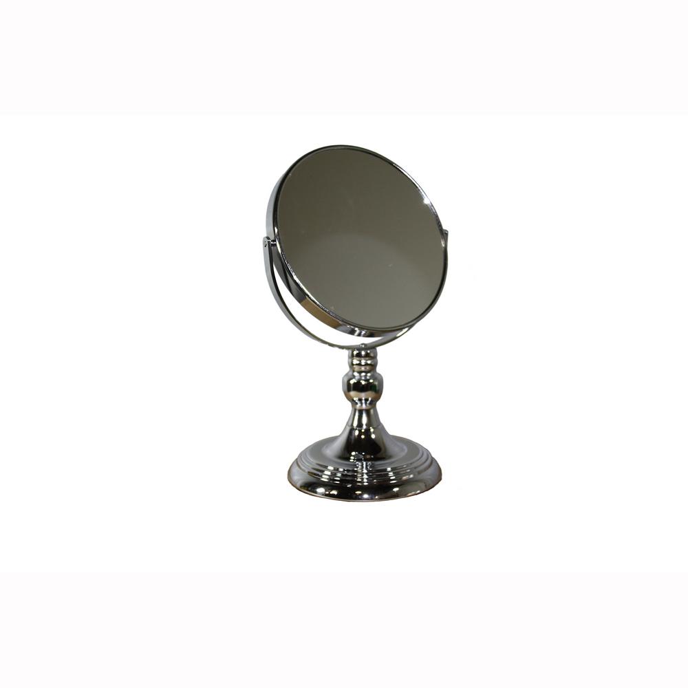 Metal Magnifying Makeup Mirror With 3X Magnification, Silver By Benzara | Mirrors |  Modishstore 