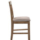 Fabric Upholstered Wooden Counter Height Chair,Set Of 2,Brown And Gray By Benzara | Bar Stools & Tables | Modishstore - 3