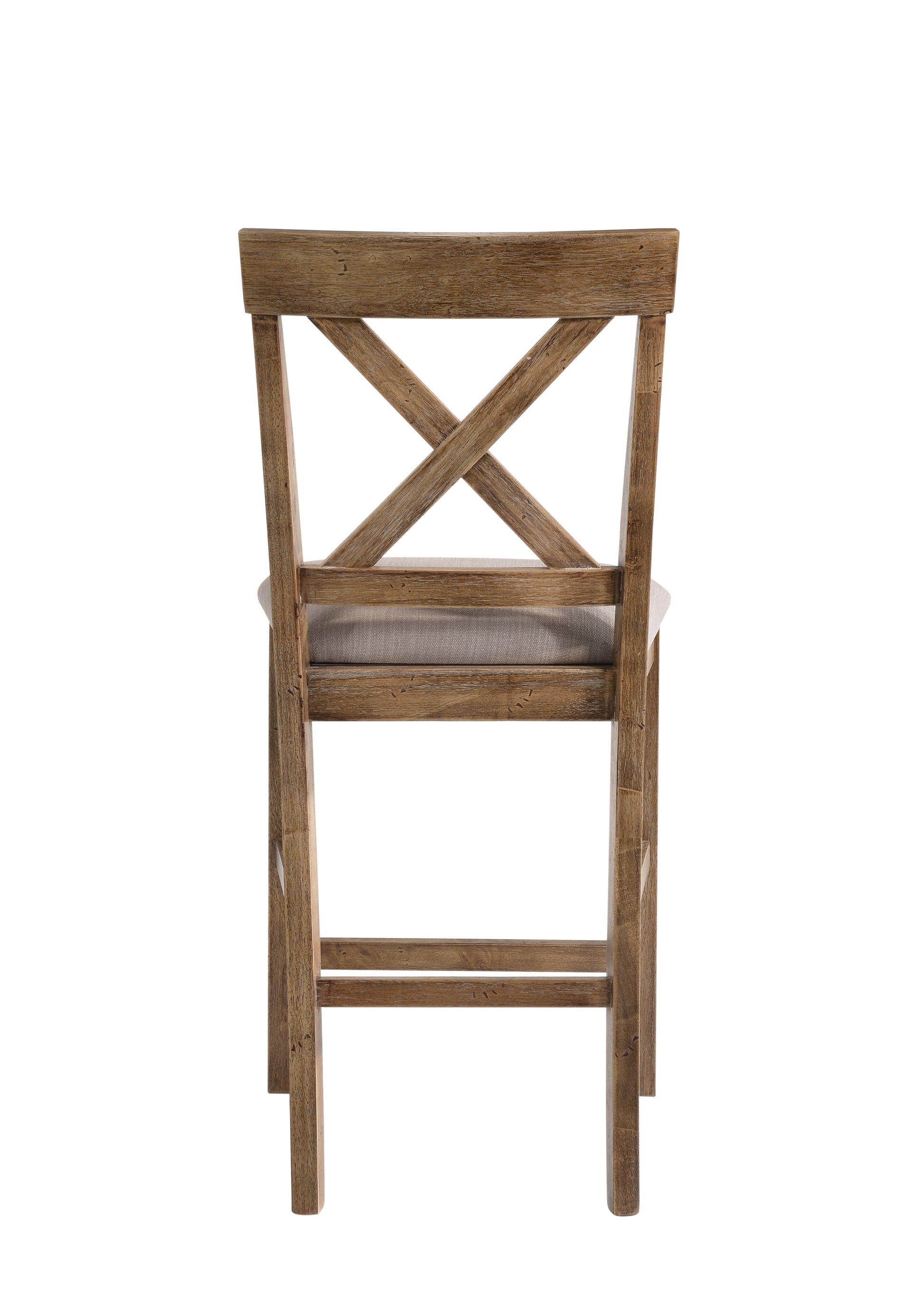 Fabric Upholstered Wooden Counter Height Chair,Set Of 2,Brown And Gray By Benzara | Bar Stools & Tables | Modishstore - 4