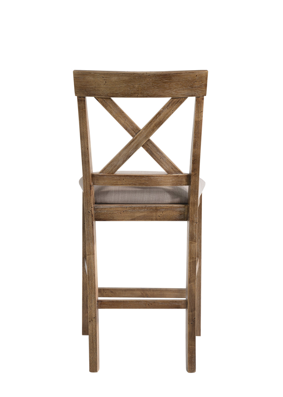 Fabric Upholstered Wooden Counter Height Chair,Set Of 2,Brown And Gray By Benzara | Bar Stools & Tables | Modishstore - 4