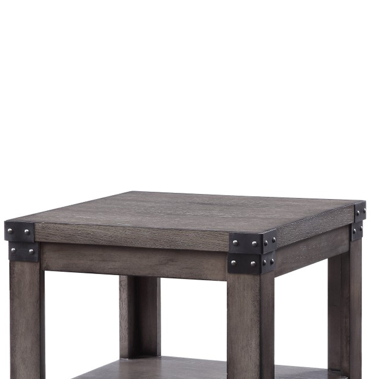 Wooden End Table With Open Bottom Shelf And One Drawer, Gray By Benzara | Side Tables |  Modishstore  - 4