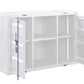 Industrial Metal Server With 2 Door Cabinet And 2 Open Shelves, White By Benzara | Cabinets |  Modishstore  - 3