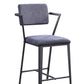 Fabric Upholstered Metal Counter Height Chair, Set Of 2,Gray And Black By Benzara | Bar Stools & Tables | Modishstore