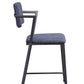 Fabric Upholstered Metal Counter Height Chair, Set Of 2,Gray And Black By Benzara | Bar Stools & Tables | Modishstore - 4