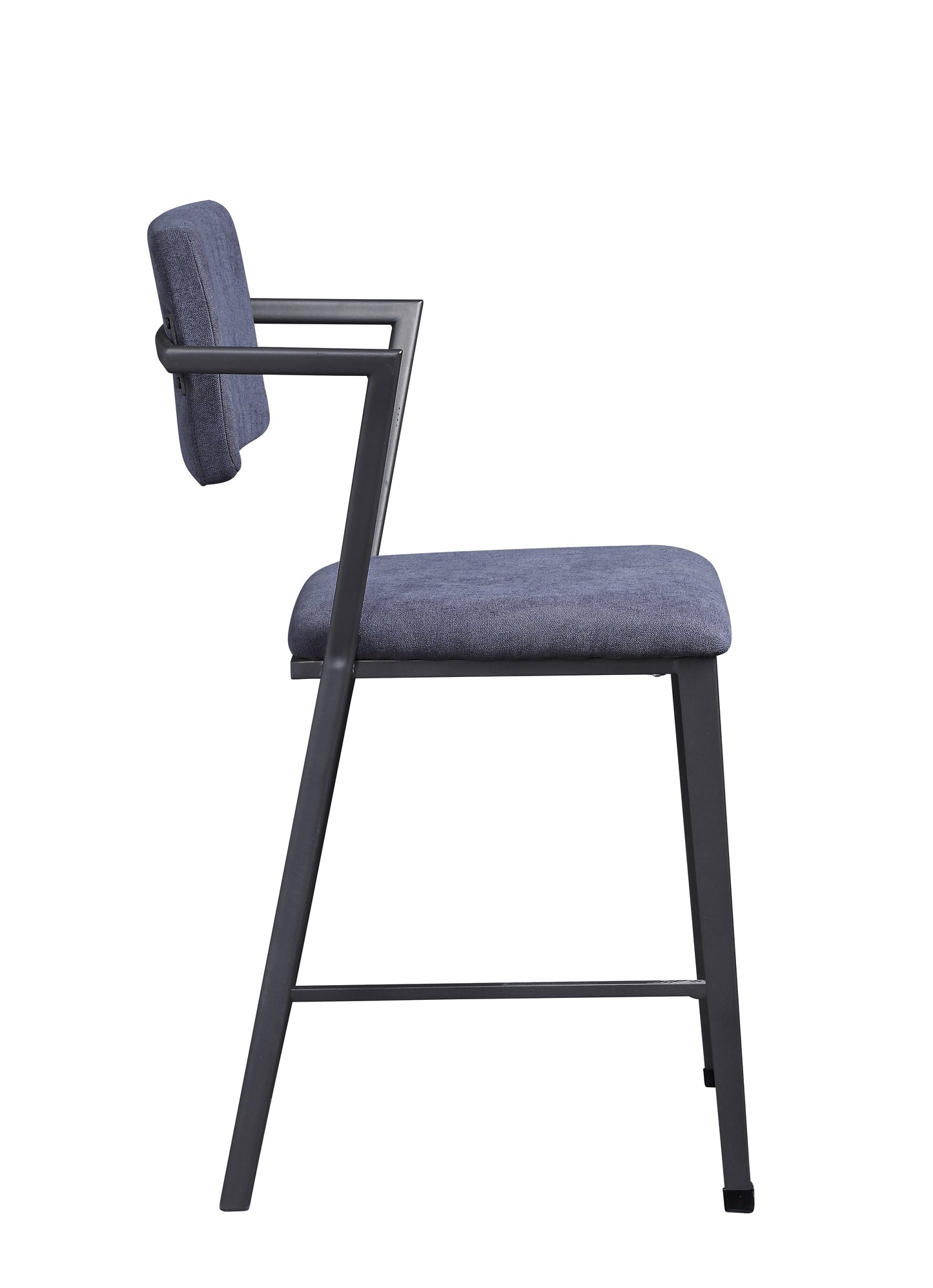 Fabric Upholstered Metal Counter Height Chair, Set Of 2,Gray And Black By Benzara | Bar Stools & Tables | Modishstore - 4