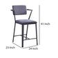 Fabric Upholstered Metal Counter Height Chair, Set Of 2,Gray And Black By Benzara | Bar Stools & Tables | Modishstore - 2