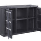 Industrial Metal Server With 2 Door Cabinet And 2 Open Shelves, Gray By Benzara | Cabinets |  Modishstore 