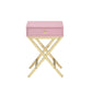 Wood And Metal Side Table With Crossed Base, Pink And Gold By Benzara | Side Tables |  Modishstore  - 5