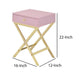 Wood And Metal Side Table With Crossed Base, Pink And Gold By Benzara | Side Tables |  Modishstore  - 2