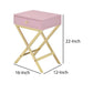 Wood And Metal Side Table With Crossed Base, Pink And Gold By Benzara | Side Tables |  Modishstore  - 6