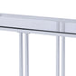 Glass Top Metal Sofa Table With Marble Bottom Shelf, Silver And Clear By Benzara | Coffee Tables |  Modishstore  - 6