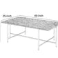 Marble Top Coffee Table With Trestle Base , Gray And Silver By Benzara | Coffee Tables |  Modishstore  - 2