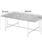 Marble Top Coffee Table With Trestle Base , Gray And Silver By Benzara | Coffee Tables |  Modishstore  - 5