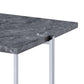 Contemporary Marble Top End Table With Trestle Base , Gray And Silver By Benzara | Side Tables |  Modishstore  - 3