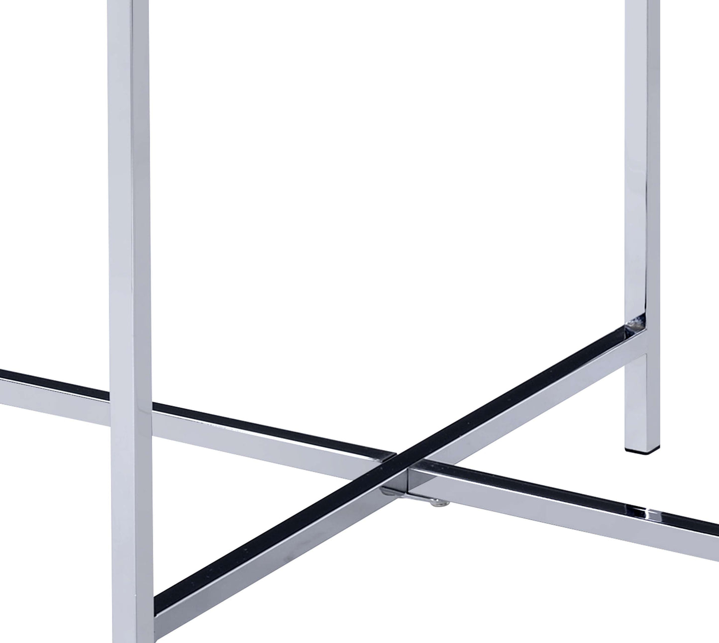 Contemporary Marble Top End Table With Trestle Base , Gray And Silver By Benzara | Side Tables |  Modishstore  - 4