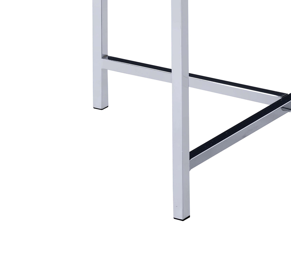 Contemporary Marble Top End Table With Trestle Base , Gray And Silver By Benzara | Side Tables |  Modishstore  - 5